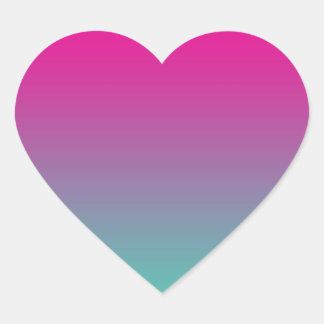 Magenta Purple & Teal Ombre Heart Sticker