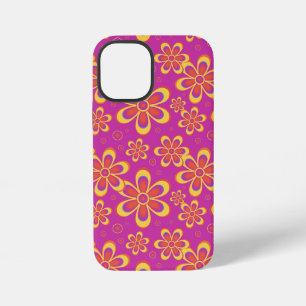 Magenta Purple Yellow Groovy Flower Pattern iPhone 12 Mini Case