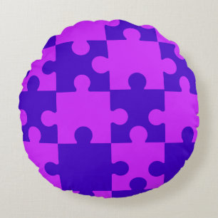Magenta puzzle throw pillow