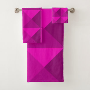 Magenta Pyramids Bath Towel Set