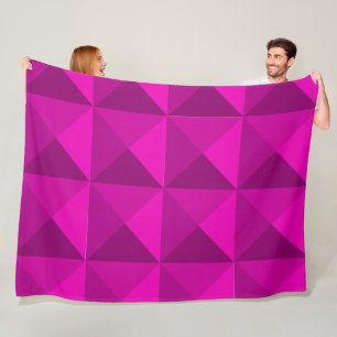 Magenta Pyramids Fleece Blanket