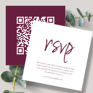 Magenta   QR Code   Wedding RSVP  Enclosure Card