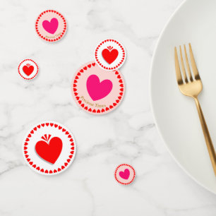 Magenta Red Heart Confetti