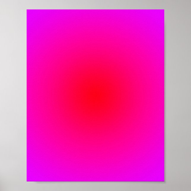 Magenta Red Radial Gradient Poster (Front)
