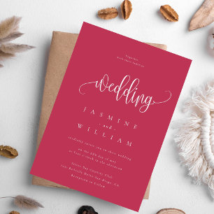 Magenta Red Wedding Invitation