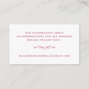Magenta Red Wedding Website Details  Enclosure Card