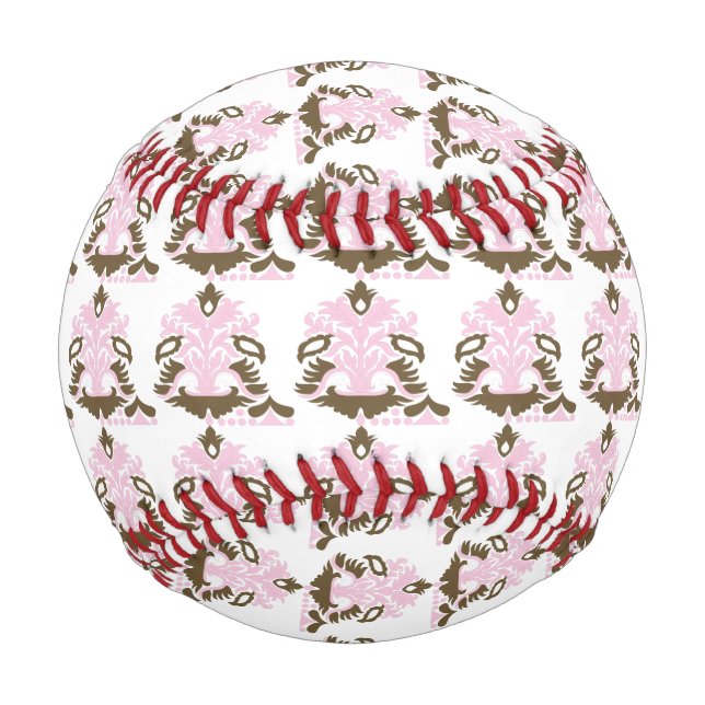 Magenta-Red, Yellowish Orange  decorative Baseball (Front)