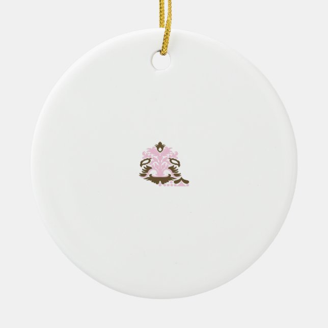 Magenta-Red, Yellowish Orange  decorative Ceramic Tree Decoration (Front)