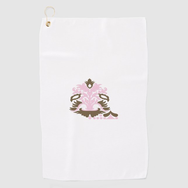 Magenta-Red, Yellowish Orange  decorative Golf Towel (Front)