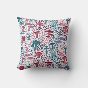 Magenta Retro Mushroom Cushion
