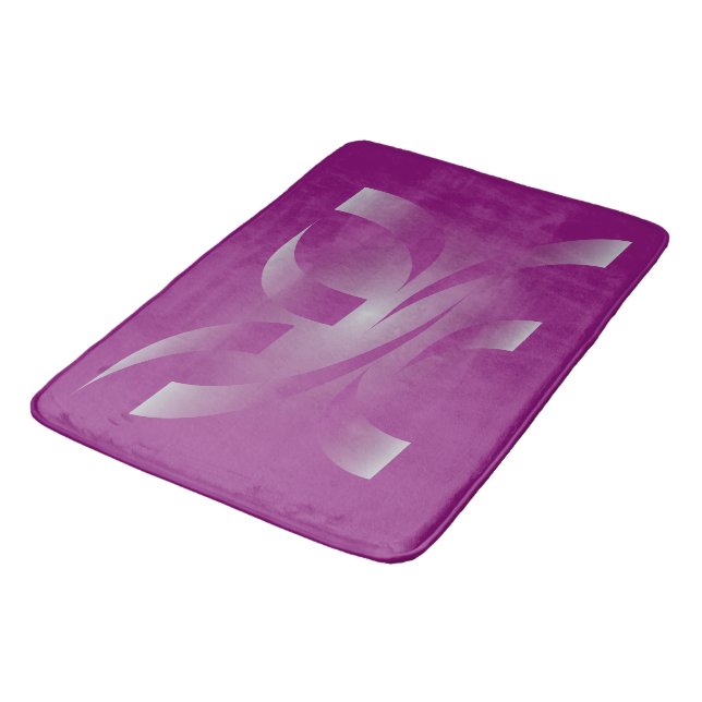Magenta ribbons bath mat (Angled)