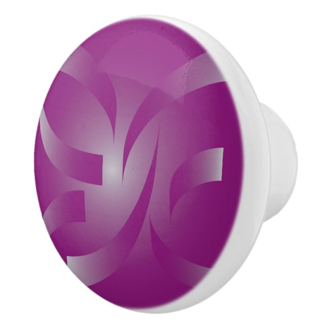 Magenta ribbons ceramic knob (Right)