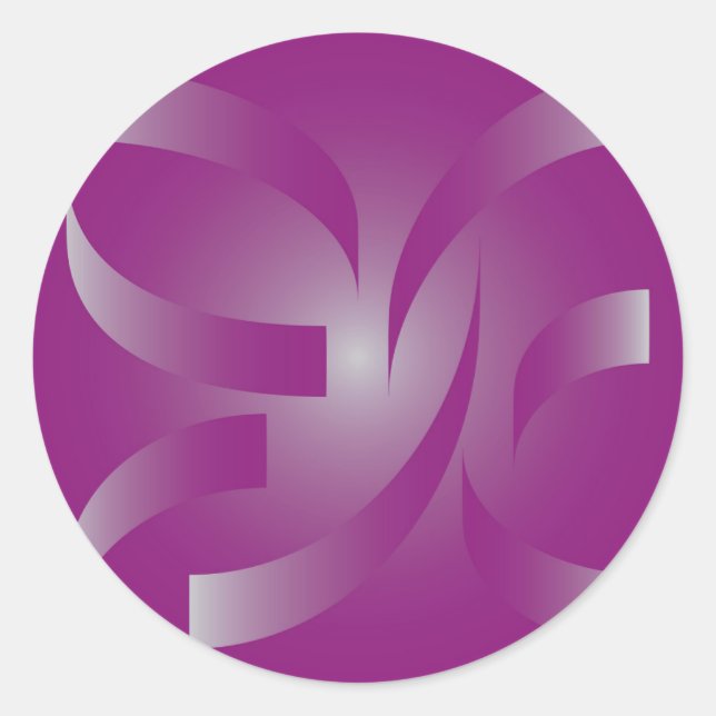 Magenta ribbons classic round sticker (Front)
