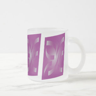 Magenta ribbons frosted glass coffee mug