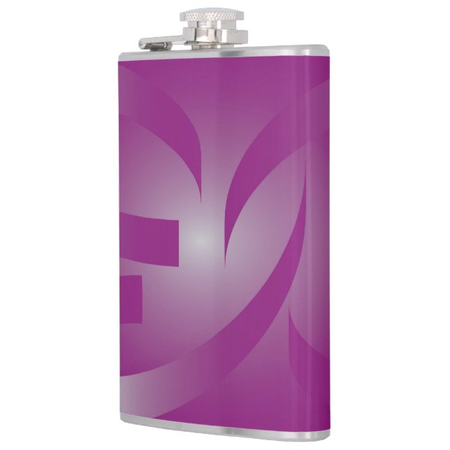 Magenta ribbons hip flask (Left)
