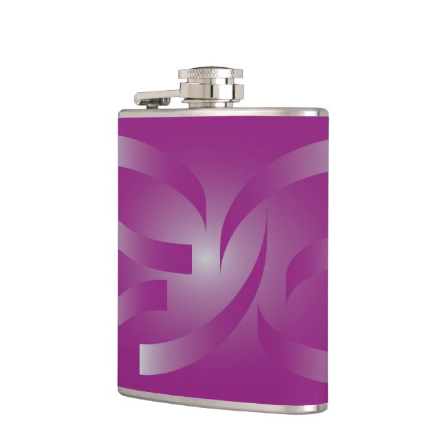 Magenta ribbons hip flask (Left)