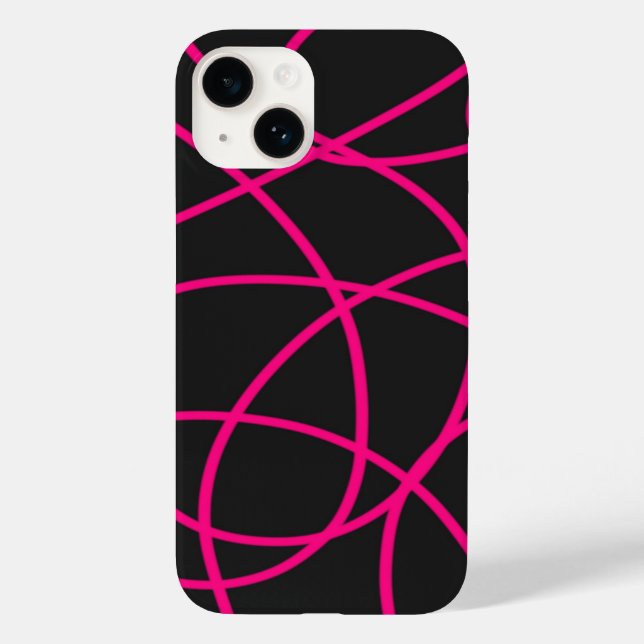 Magenta Ribbons on Black  Case-Mate iPhone Case (Back)
