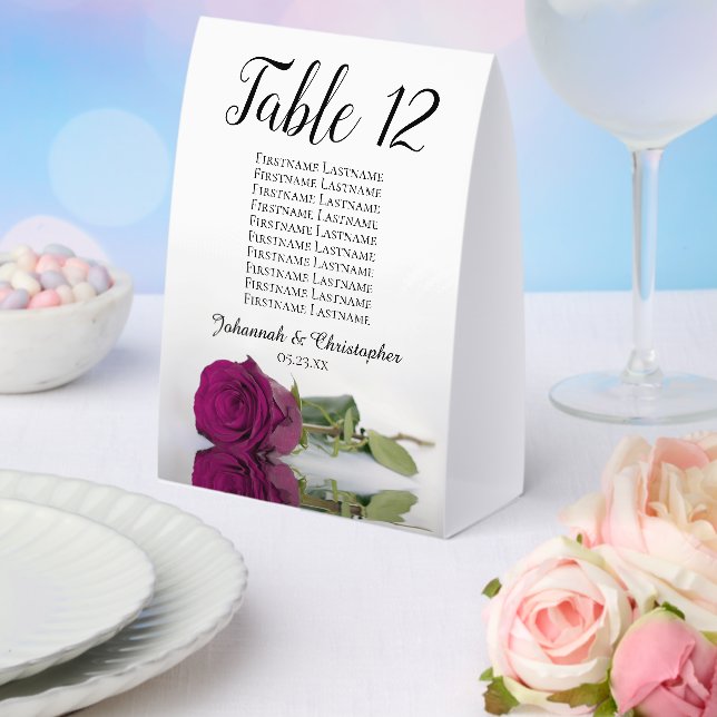 Magenta Rose Wedding Seating Chart Number (Insitu(Wedding))