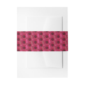 Magenta Roses Invitation Belly Band