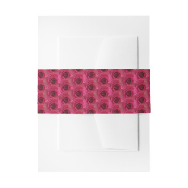 Magenta Roses Invitation Belly Band (Front Example)