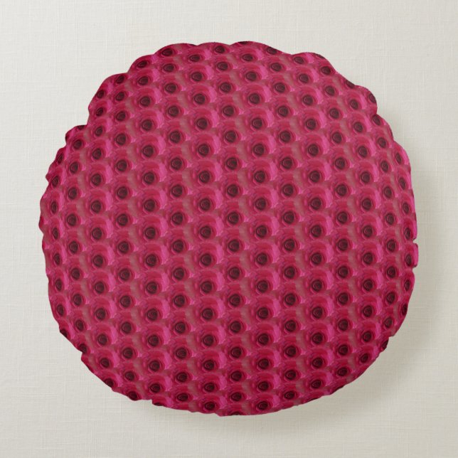 Magenta Roses  Round Cushion (Front)