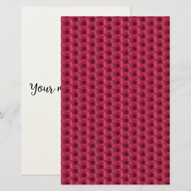 Magenta Roses Stationery (Front/Back)