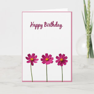 Magenta Script Birthday Card
