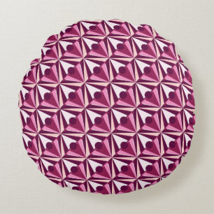 Magenta Shapes Round Cushion