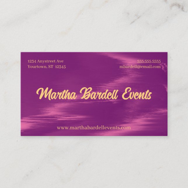 Magenta Shimmer Event Planner Stylist Business Card (Front)