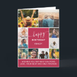 Magenta simple birthday 10 photo collage grid card<br><div class="desc">Modern magenta birthday salmon pink10 photo collage grid with editable colours and modern typography.</div>