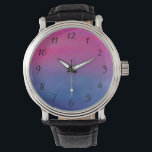 Magenta Sky Abstract Landscape Watch<br><div class="desc">Abstract design with a soft dreamy pink magenta sky and a misty purple blue sea. A gentle calming combination of colours creating an impressionist fantasy landscape.</div>