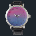 Magenta Sky Abstract Landscape Watch<br><div class="desc">Abstract design with a soft dreamy pink magenta sky and a misty purple blue sea. A gentle calming combination of colours creating an impressionist fantasy landscape.</div>