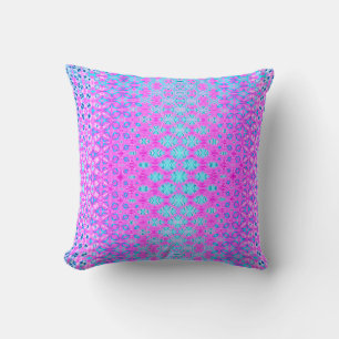 Magenta, Sky Blue and Navy Geometric Cushion
