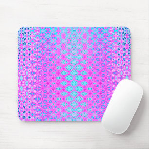 Magenta, Sky Blue, and Navy Geometric Mouse Mat