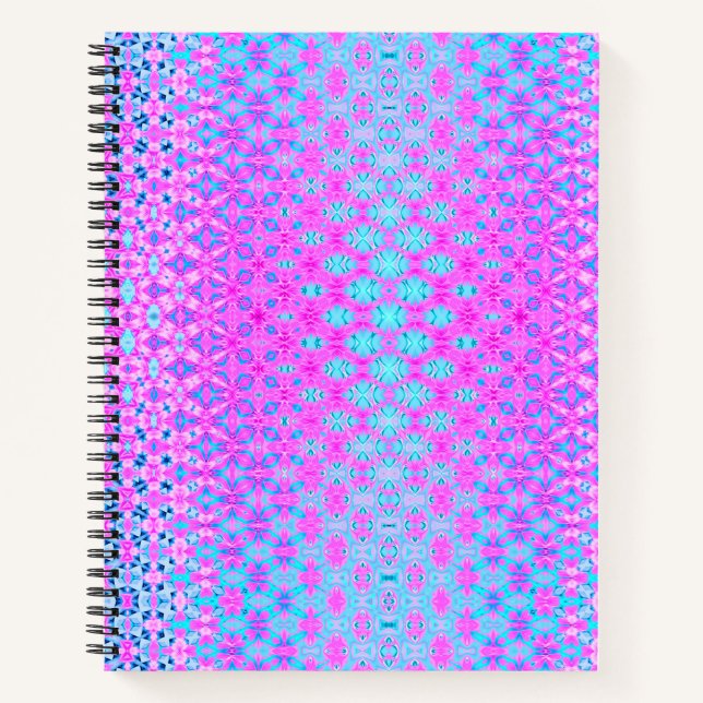 Magenta, Sky Blue and Navy Geometric Notebook (Front)