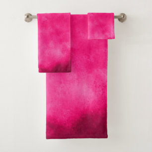 Magenta Sky Cloud effect Bath Towel Set