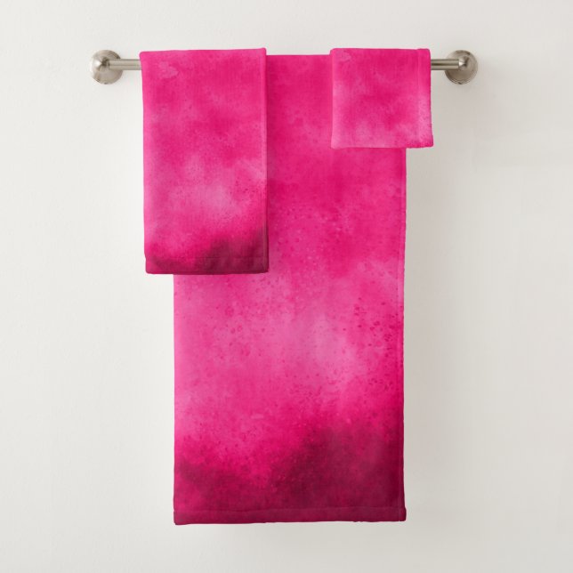 Magenta Sky Cloud effect Bath Towel Set (Insitu)
