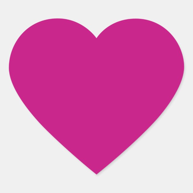 Magenta (solid colour)  heart sticker (Front)