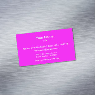 Magenta Solid Colour Magnetic Business Card
