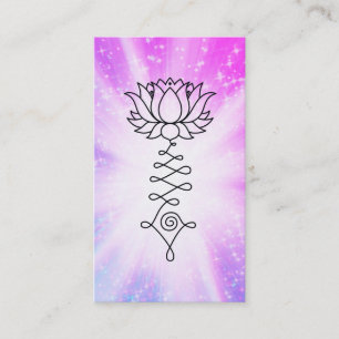 *~*  Magenta Sparkles Lotus Reiki Healing Energy Business Card