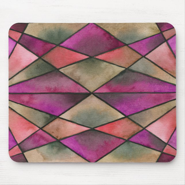 Magenta Stained Glass Mouse Mat (Front)