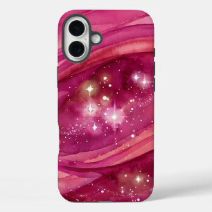 Magenta Stardust Galaxy iPhone 16 Plus Case