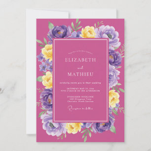 Magenta Sunlit Spring Wedding Invitation