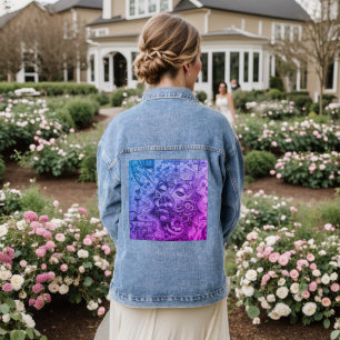 Magenta Surrealism Denim Jacket