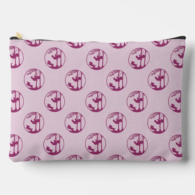 Magenta Swing Silhouette Pattern on Lavender Accessory Pouch (Front)