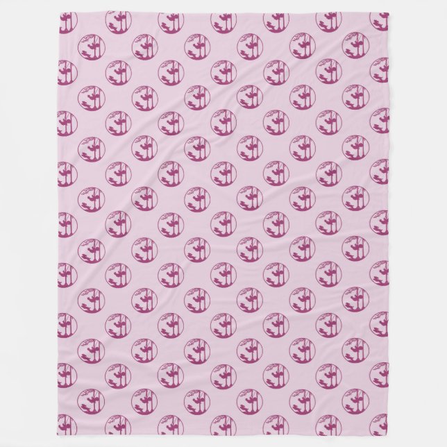 Magenta Swing Silhouette Pattern on Lavender Fleece Blanket (Front)