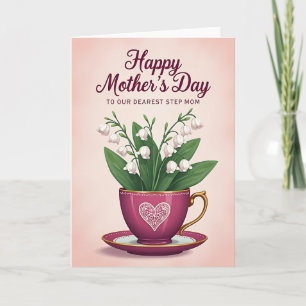 Magenta Teacup Mothers Day Card
