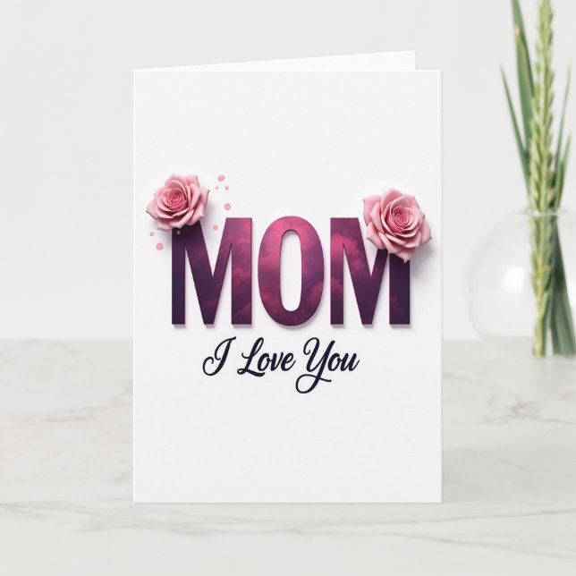 Magenta Textured Mum Card (Front)