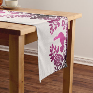 Magenta Thanksgiving Turkey Floral Table Runner