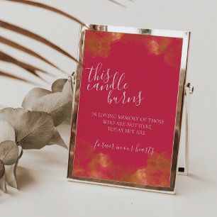 Magenta This Candle Burns In Loving Memory Sign